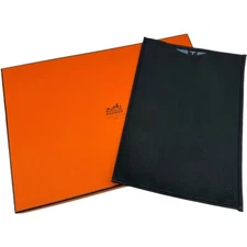 Authentic HERMES Denim Togo Leather Case Black #36635710