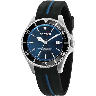 Herrenuhr SECTOR 230 R3251161037 Silikon Schwarz Blau Sub 100mt