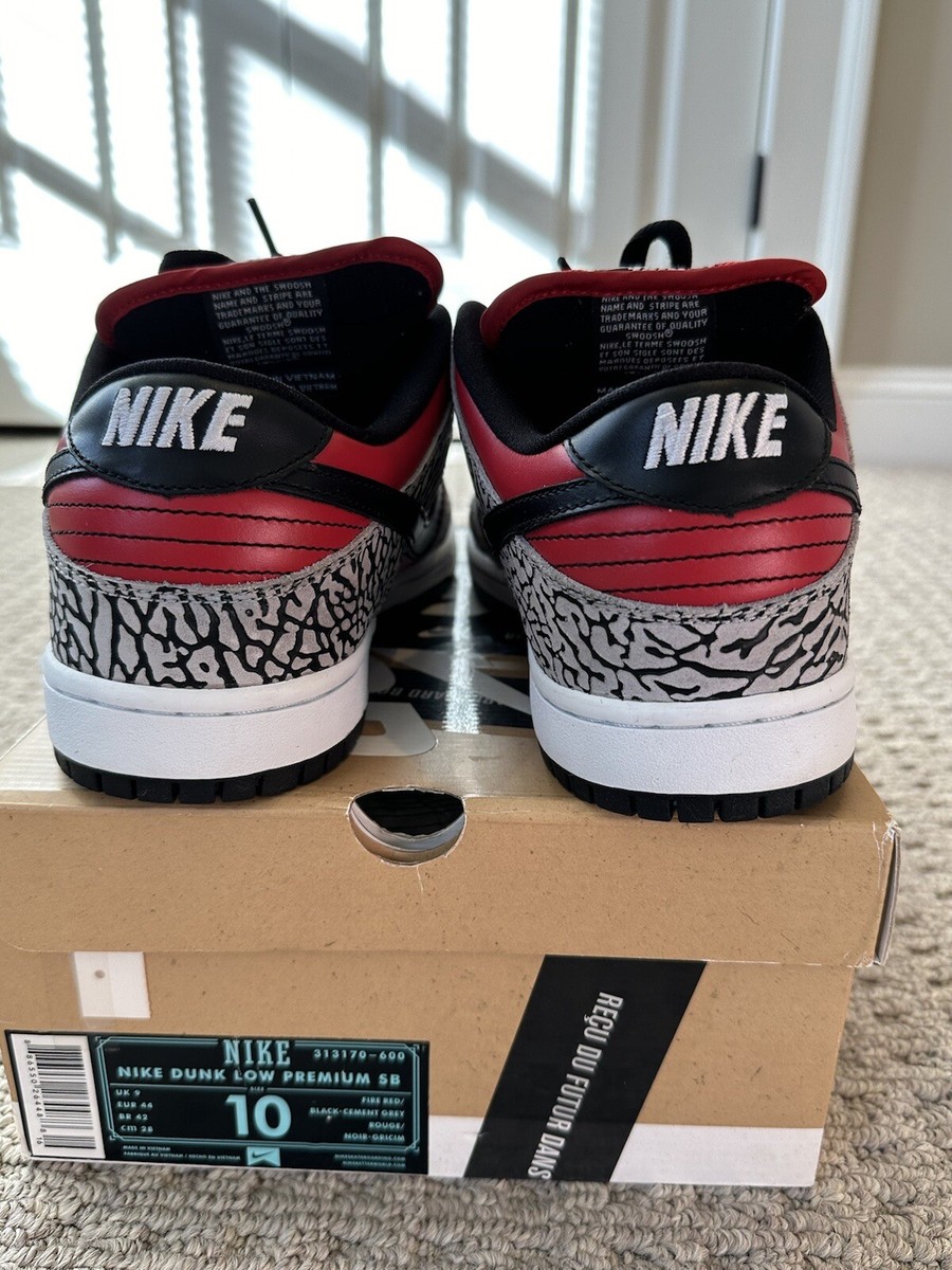 Size 10 - Nike SB Dunk Low Pro x Supreme Red Cement Size 10 - Nike SB Dunk Low Pro x Supreme Red Cement