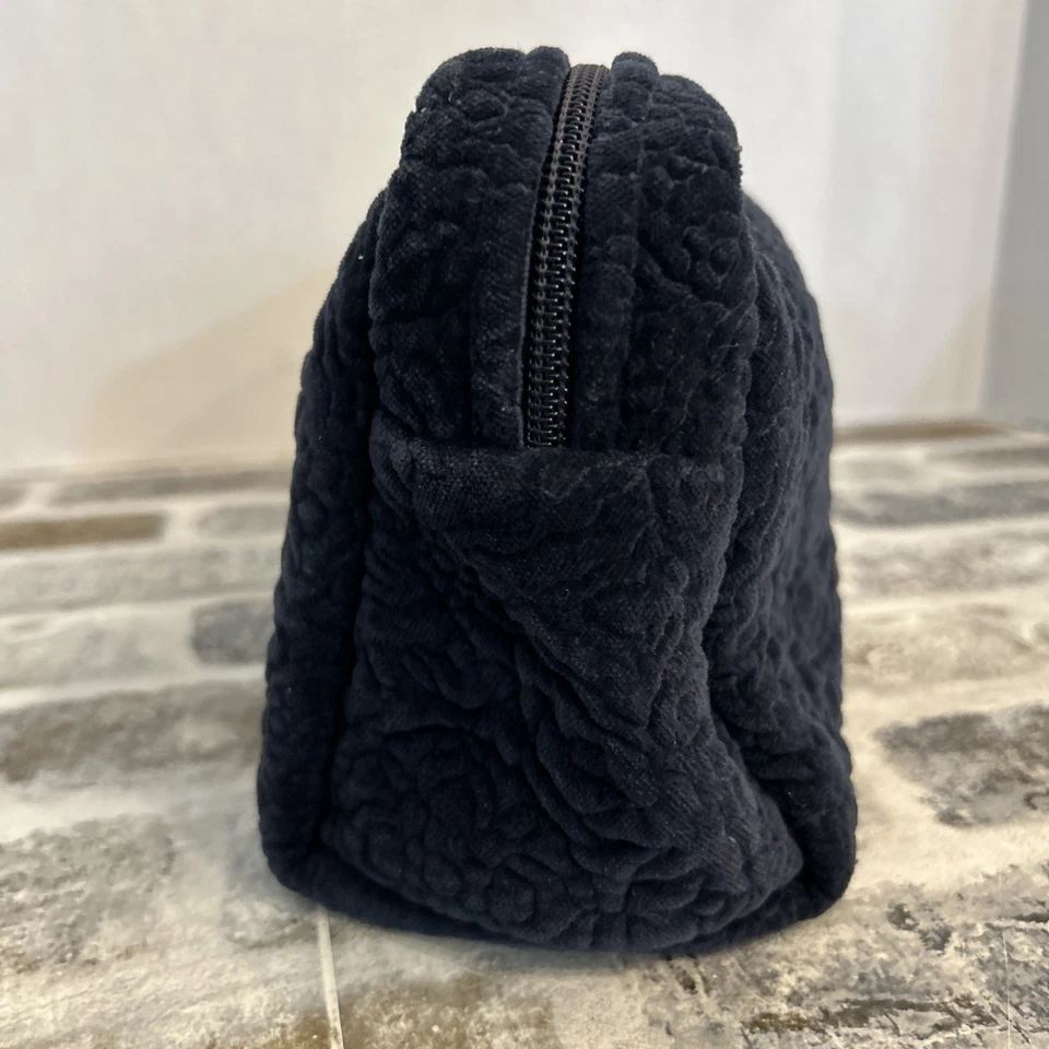 Pottery Barn средний косметический макияж сумка темно-синий стеганый бархат с монограммой "P" - Изображение 2 из 4