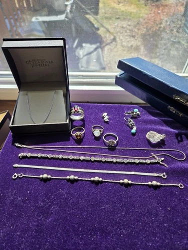 925 Silver Jewelry Lot,some Vintage,1 Brand New In Box  ,11 Pieces + Pair Earrin