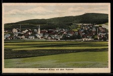 Ansichtskarte Walddorf-Eibau, Ortsansicht mit dem Kottmar 1930 
