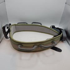 Black Diamond Climbing Harness Green Gear Loops Warning Label Metal Buckle