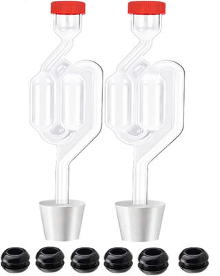 #ad Airlock 2 Pack Transparent Brewing Airlocks Fermenting Twin Bubble Airlock with $13.14