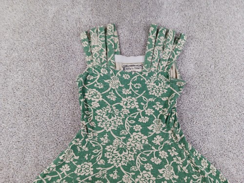 Effies Heart Small Womens Dress Green Floral Sleeveless Cotton Blend - Picture 2 of 13