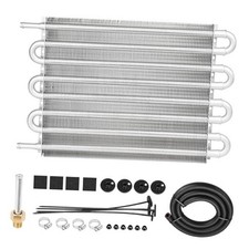 Universal Aluminum Transmission Oil Cooler Kit - High-Performance 8-Pass