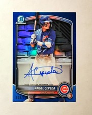 Angel Cepeda 2025 Bowman Chrome AUTO Prospect BLUE REFRACTOR 135/150 Cubs RC z4