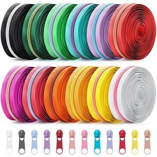 12 Pcs 36 Yards Colourful Zippers for Sewing #5 Nylon Contrasting Colors Asso...