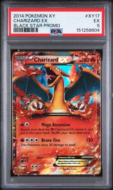 2014 POKEMON XY BLACK STAR PROMO #XY17 CHARIZARD EX BLACK STAR PROMO PSA 5