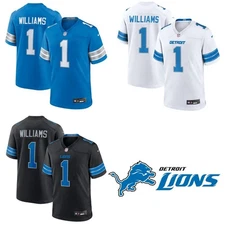 Jameson #1 Williams Lions Black/Blue/White MEN Stitched Jersey