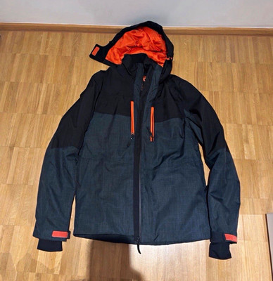 Crivit Herren Skijacke Gr. M - Schwarz/Dunkelgrau mit Orange