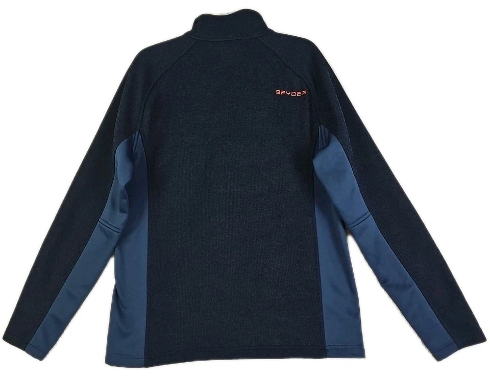 Spyder ~Para hombres Talla L~Azul Marino Manga Larga Salida Media Cremallera Pullover Sudadera Foto 3 de 4