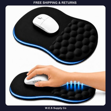 Ergonomic Mouse Pad with Wrist Rest Large 12x8 Inch Memory Foam Support Black