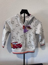 Disney 100 Boys Character Jacket Long Sleeves Full Zip Size 6 Lightning McQueen