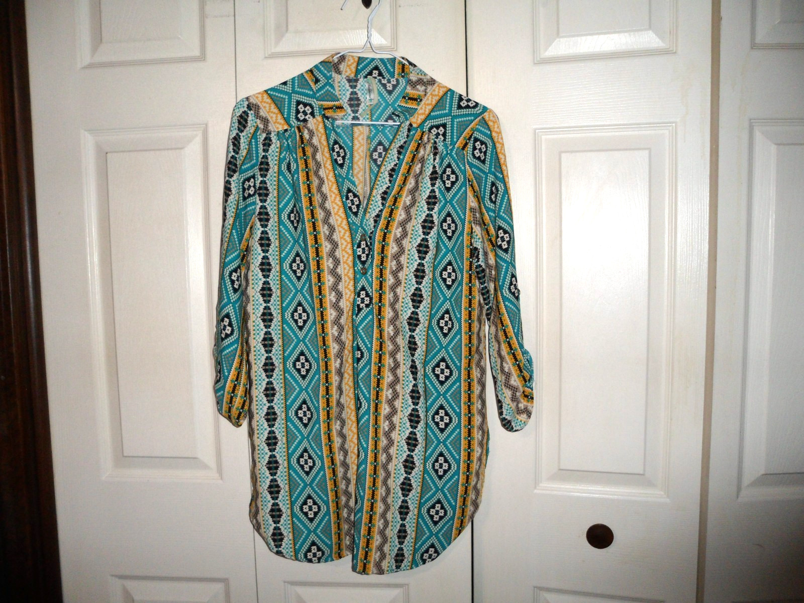 AUDITIONS - Pullover 2-Button Tunic Top w/Roll-Ta… - image 1