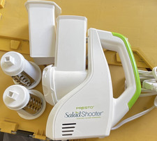 Presto SaladShooter Electric Slicer Shredder, 2 Blades, White/Green