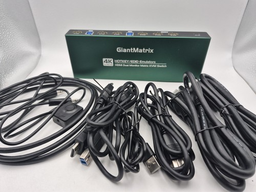 Extended Display HDMI Dual Monitor Matrix kvm Switch with hotkey and EDID Emulat