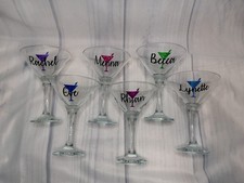 Personalised Petite Martini Cocktail Glass with Name's Cocktail Design Home Bar