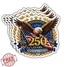 4pcs US 250th Anniversary Eagle Flags Stickers 3 Inch Decal