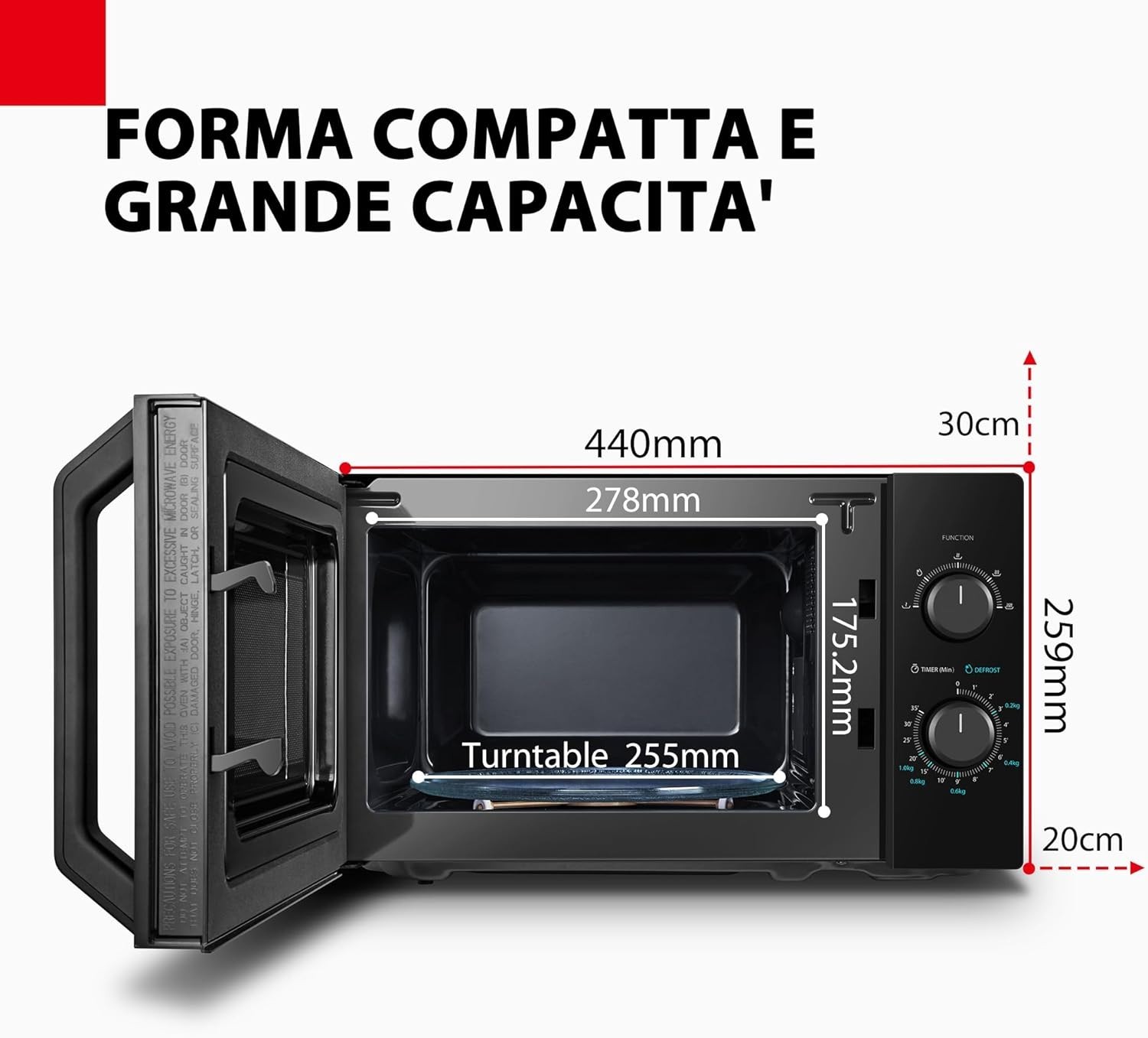 Toshiba MW2-MM20P Nero: Microonde 800W Compatto e Potente - Acquista Ora - 2