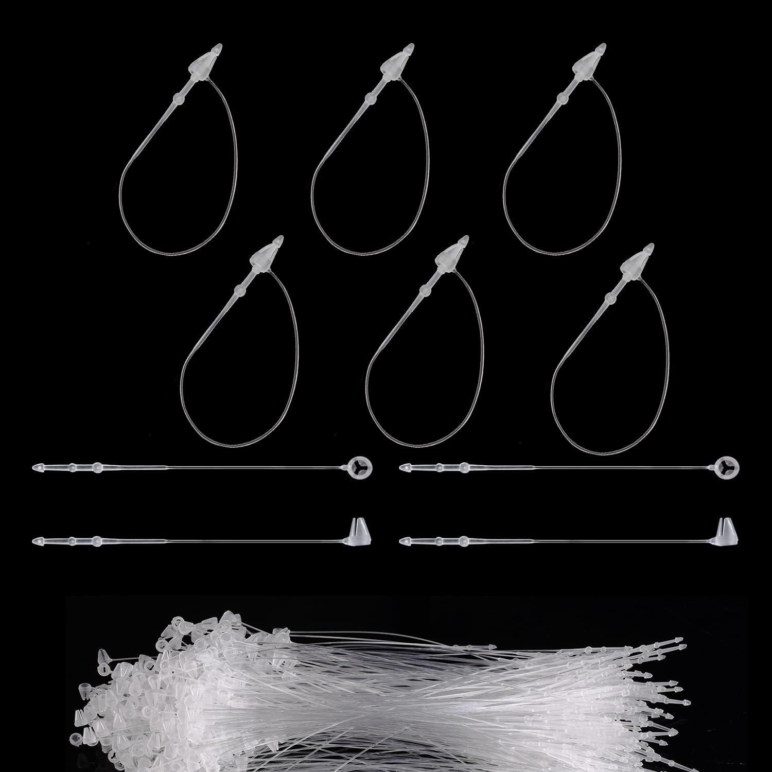 1000Pcs Hang Prices Tag Fasteners, 3 Inch Snap Lock Pins Plastic Tags for Clothi