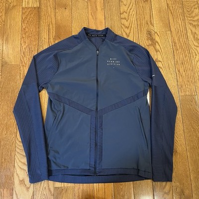 Nike Jacket Running Division Men Medium Blue Element Full Zip Lightweight DR8724