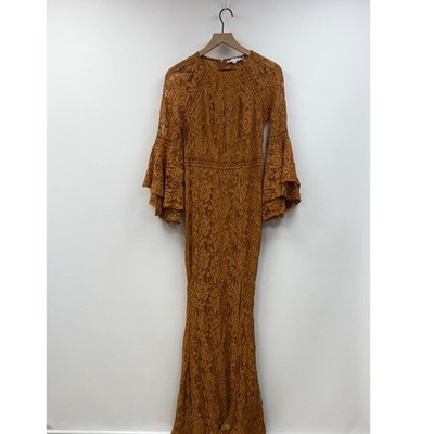NWT Baltic Born Sedona Foral Lace A-Line Slit Maxi Dress Burnt Orange  Medium | eBay