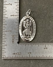 Saint Christopher Protect Us Medal Pendant Charm STER 925 Christianity