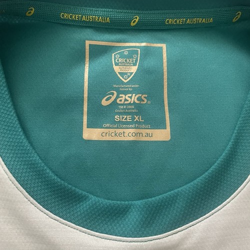 Australia Cricket Shirt Womens XLARGE Grey Asics Training Shirt Size XL Warm Up - Bild 3 von 8