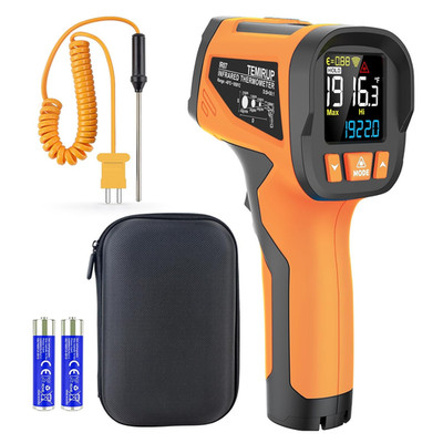 -40  to 1922   Infrared Thermometer Temperature Gun with Thermocouple Probe, 30: