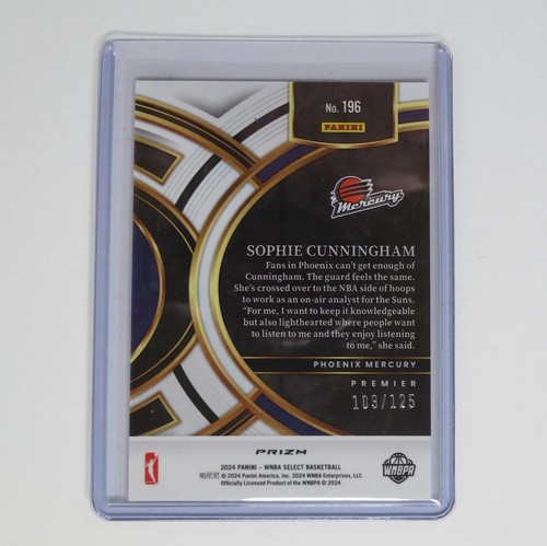 2024 Panini Select WNBA #196 Sophie Cunningham Premier Prizms Orange #/125 - Picture 2 of 2