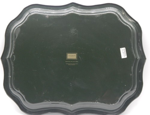 Vassoio vintage 1993 Ian Logan London dipinto a mano stoviglie smerlato 22 L x 17-1/2 T - Foto 3 di 4