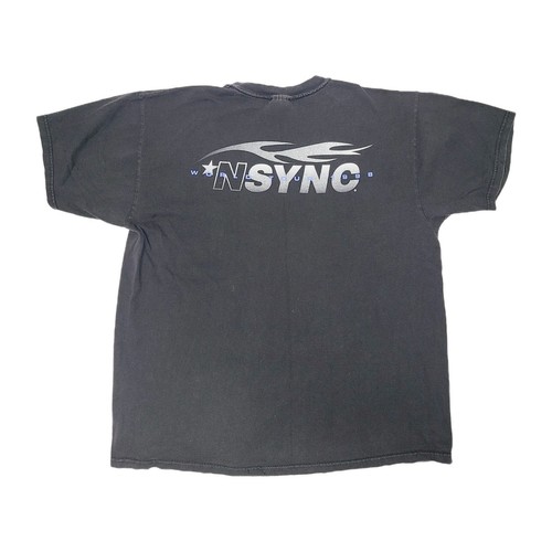 Vintage NSYNC Shirt Mens XL Black 1998 World Tour Concert Boy Band Music 90s Tee - Picture 3 of 7