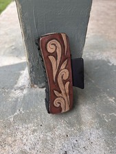 Tooled Leather Claw Clip