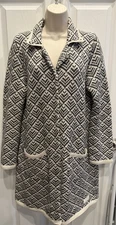 Odd Molly Womens Size 3 Long snap Cardigan Sweater Pockets 100% Cotton