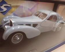 1/18 Bugatti Atlantic57Sc 1937 Matte Silver Solid Diecast Mini Car
