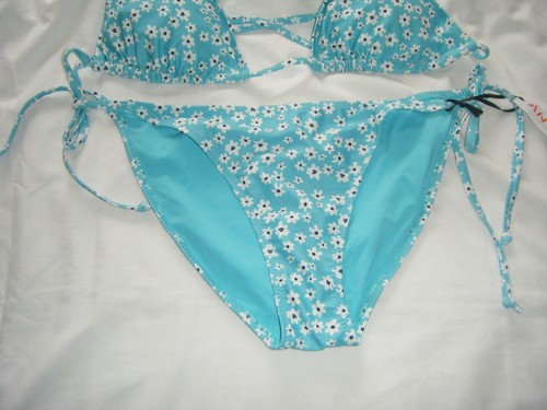 John Lewis anyday Ditsy Floral Bikini Set Aqua Blue Size 14 NEW - Picture 3 of 4