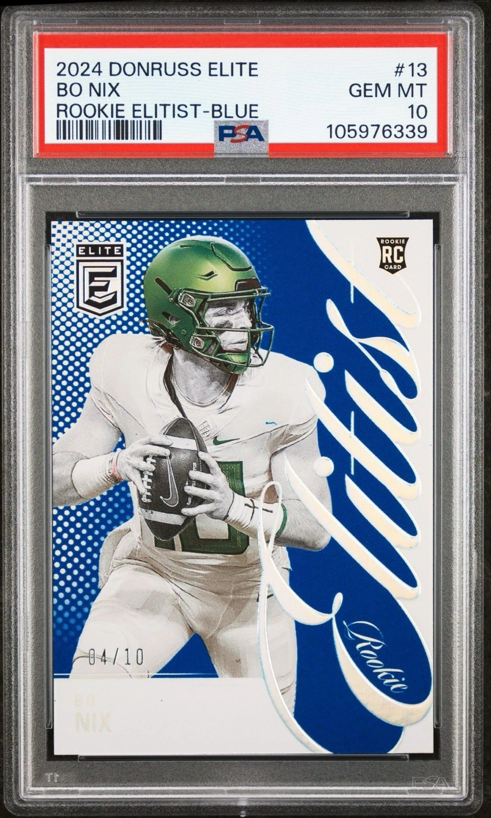 Bo Nix Panini Donruss Elite Rookie Elitist #13 Blue