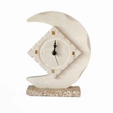 Orologio base con LUNA SOLE scultura bomboniera Carparo Pietra Leccese 22 x 22cm