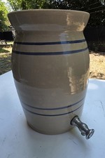 Vintage Marshall Pottery Hand Turned 2 Crock Water Cooler Drink Dispenser