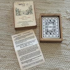 Briscola Trump Italian Classic Card Game Wood Cradle Complete w/ Instructions