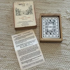 Briscola Trump Italian Classic Card Game Wood Cradle Complete w/ Instructions