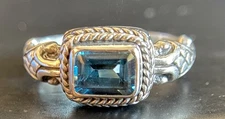 Sarda, Bali Handmade,London Blue Topaz & Sterling, Ring Sz 10