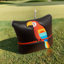 Colorful Parrot Golf Mallet Putter Embroidered Headcover Magnetic Golf Gift