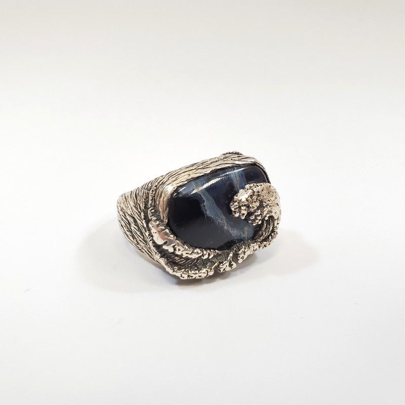 925 Sterling Pietersite Ring -  C+C  "Make Waves" - Size 9.5