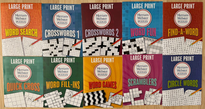 10 Large Print Crossword Word Search Scramble Activity Books Merriam-Webster