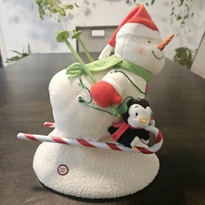 Hallmark 2012 Jingle Pals Swooshin Duo Skiing Snowman Musical Light Sound Motion
