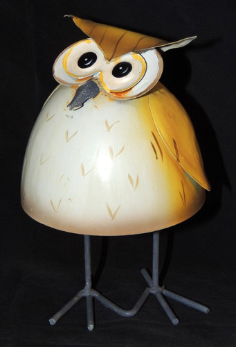 Metalleule Federbeine Gelb ca. 16,5cm Dekorfigur Geschenk Sammler