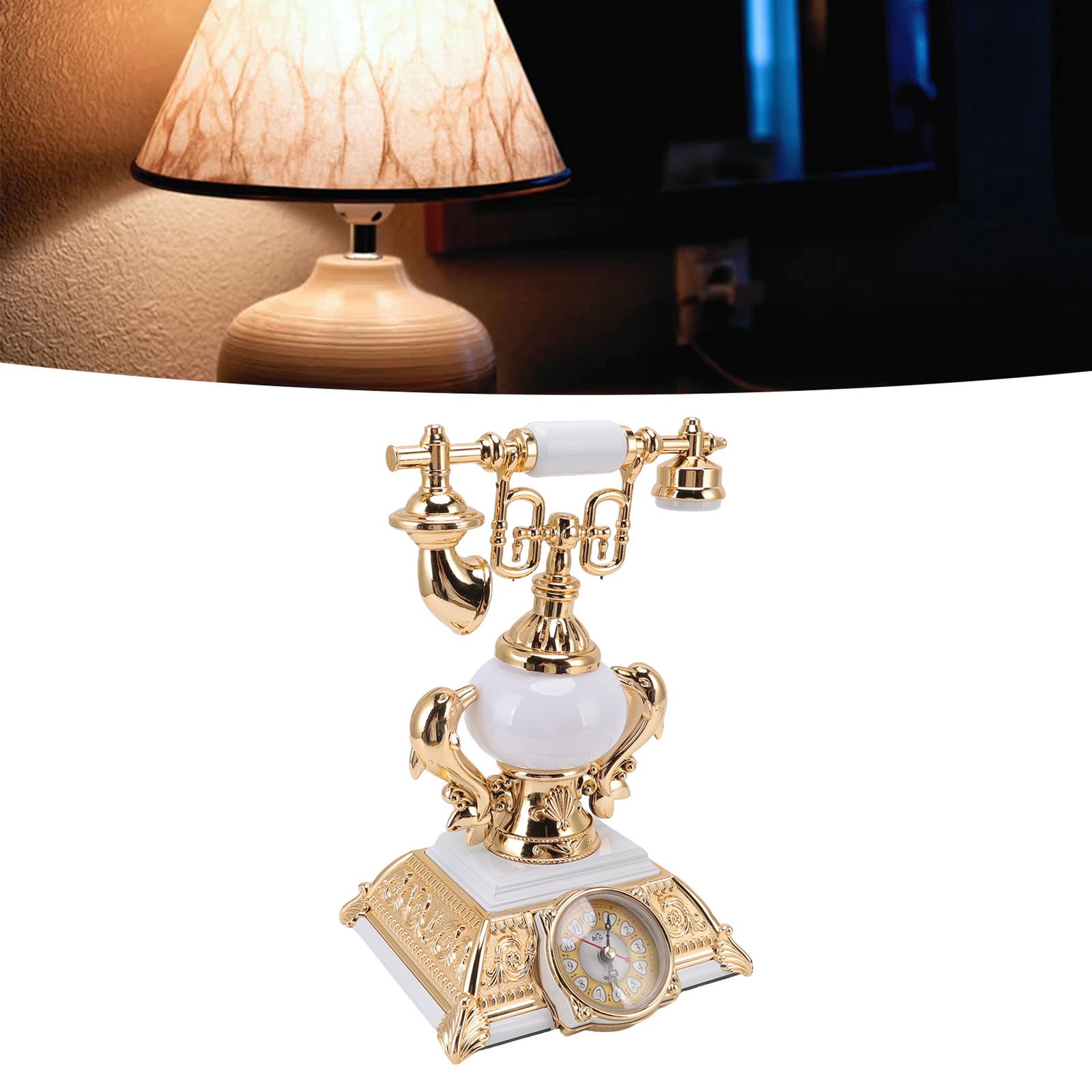 °Vintage Telephone Model Table Lamp Alarm Clock Function Easy Assembly