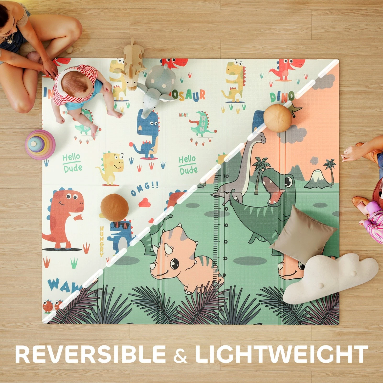 Dinosaur Baby Play Mat Waterproof Foldable Floor Mat for Kids